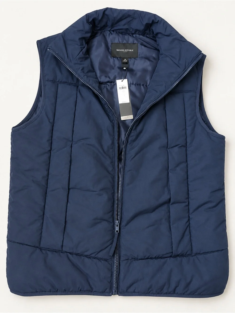 Banana Republic Men's Quilted Navy Puffer Vest - Lightweight Layering (w/ Tags)